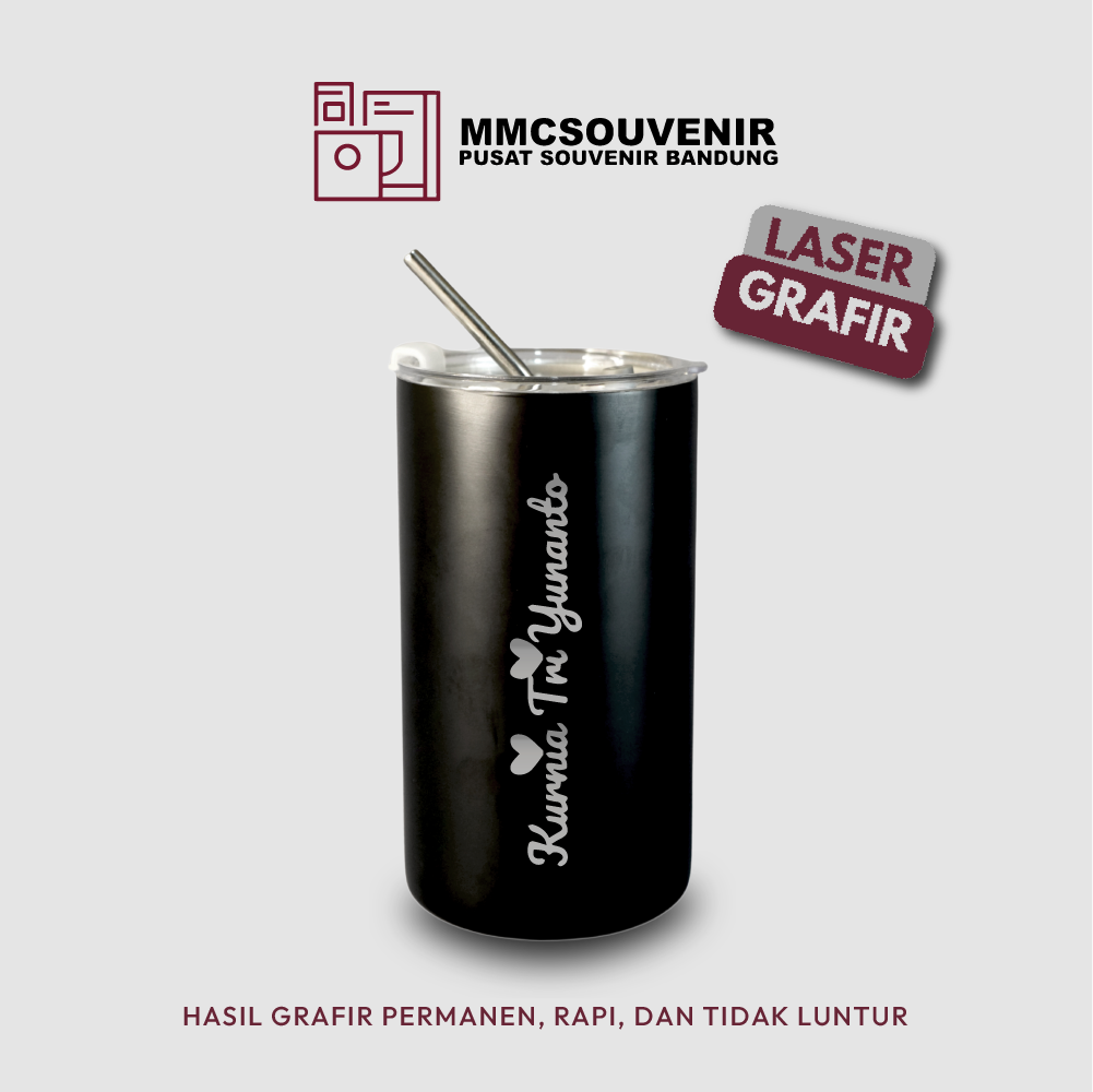contoh hasil laser grafir pada tumbler Americano