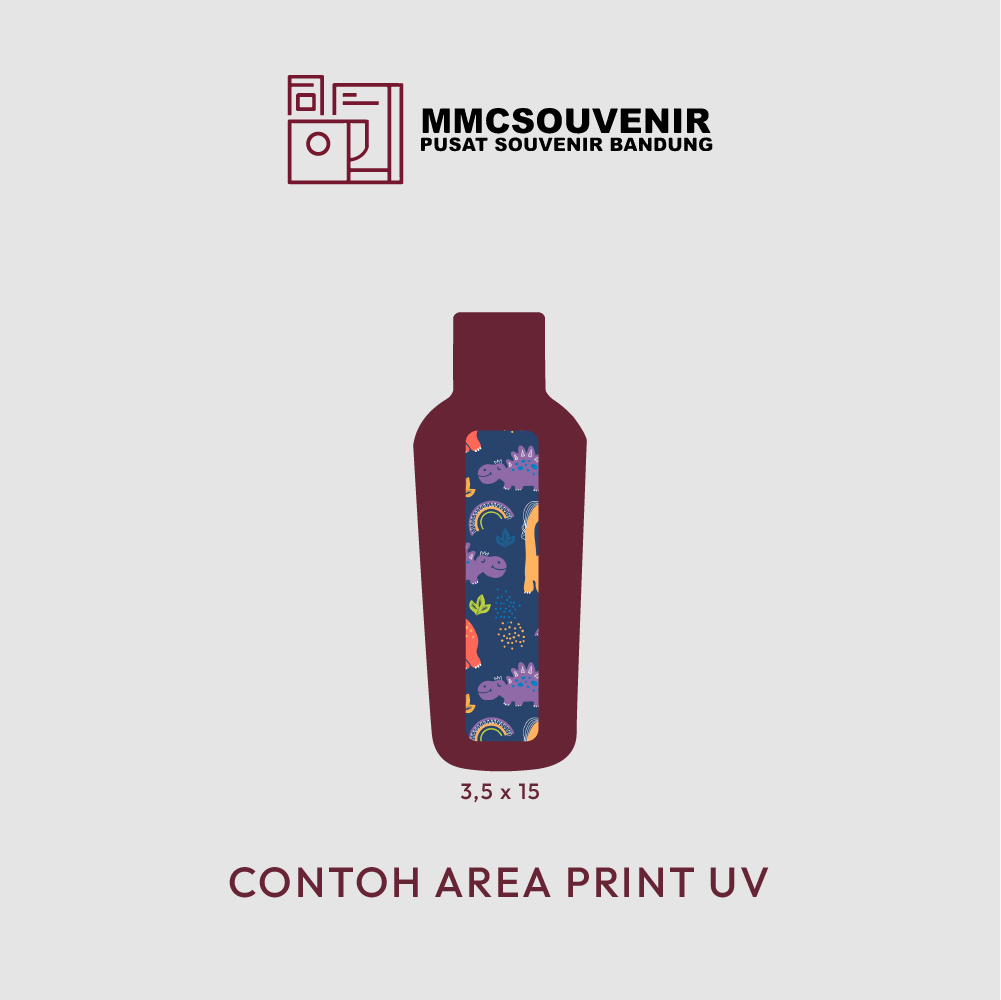 panduan area cetak print UV tumbler Canten Glossy