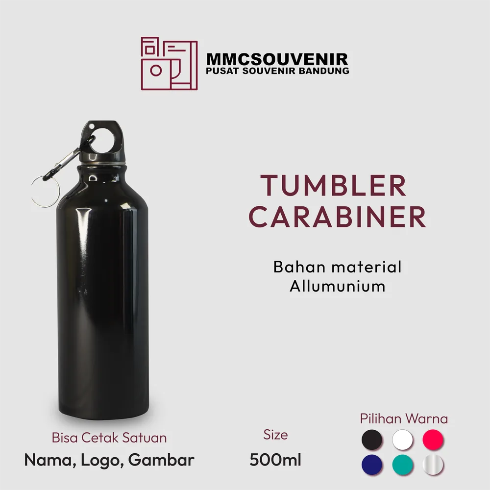 Tumbler custom Sport Carabiner Bandung, souvenir tumbler stainless custom logo