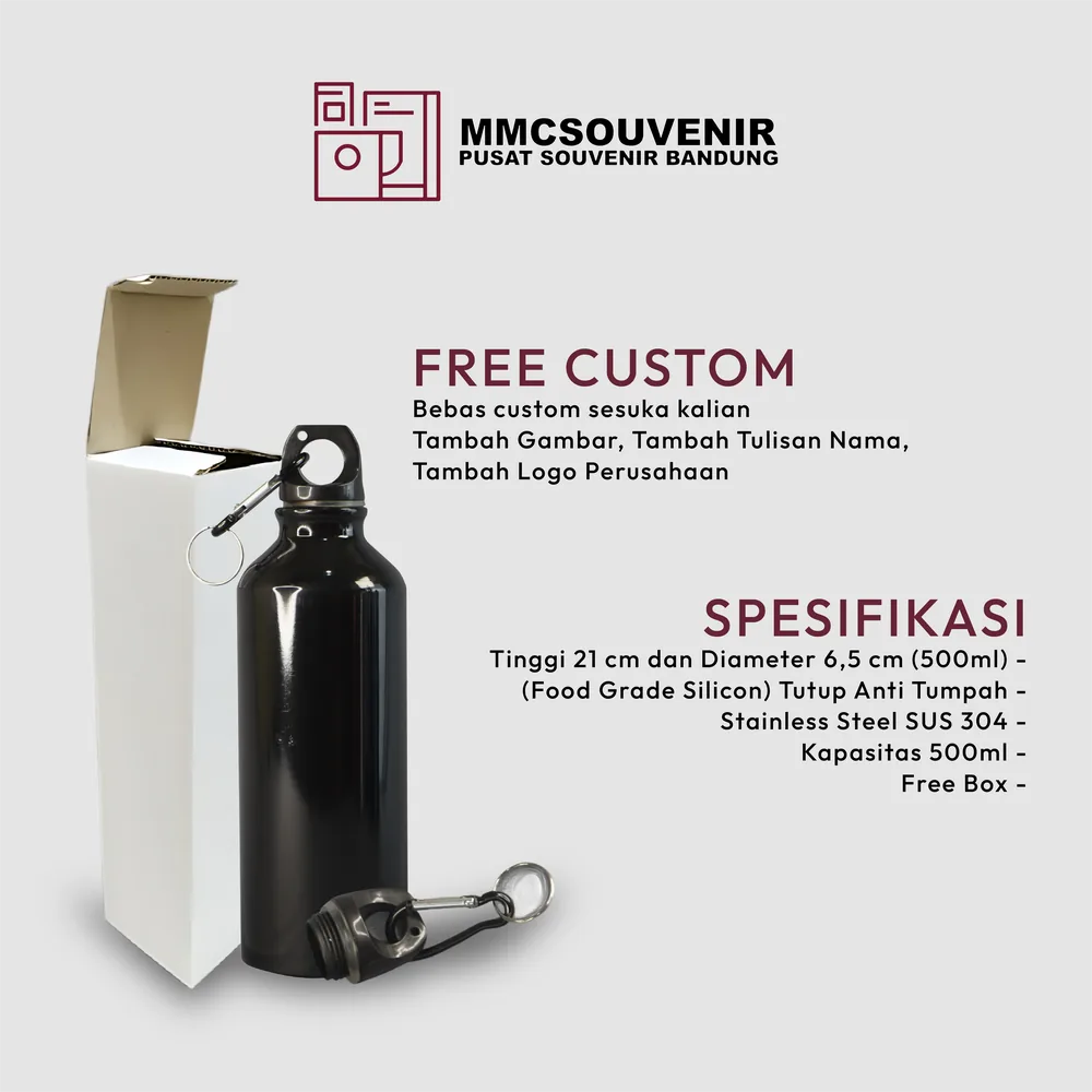 Spesifikasi tumbler Sport Carabiner stainless steel 304, tumbler custom Bandung