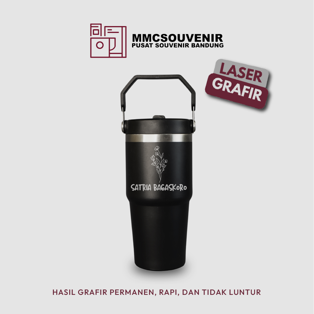 contoh hasil laser grafir pada tumbler Classic