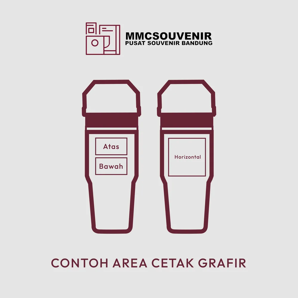 Panduan area cetak grafir laser tumbler Classic custom Bandung
