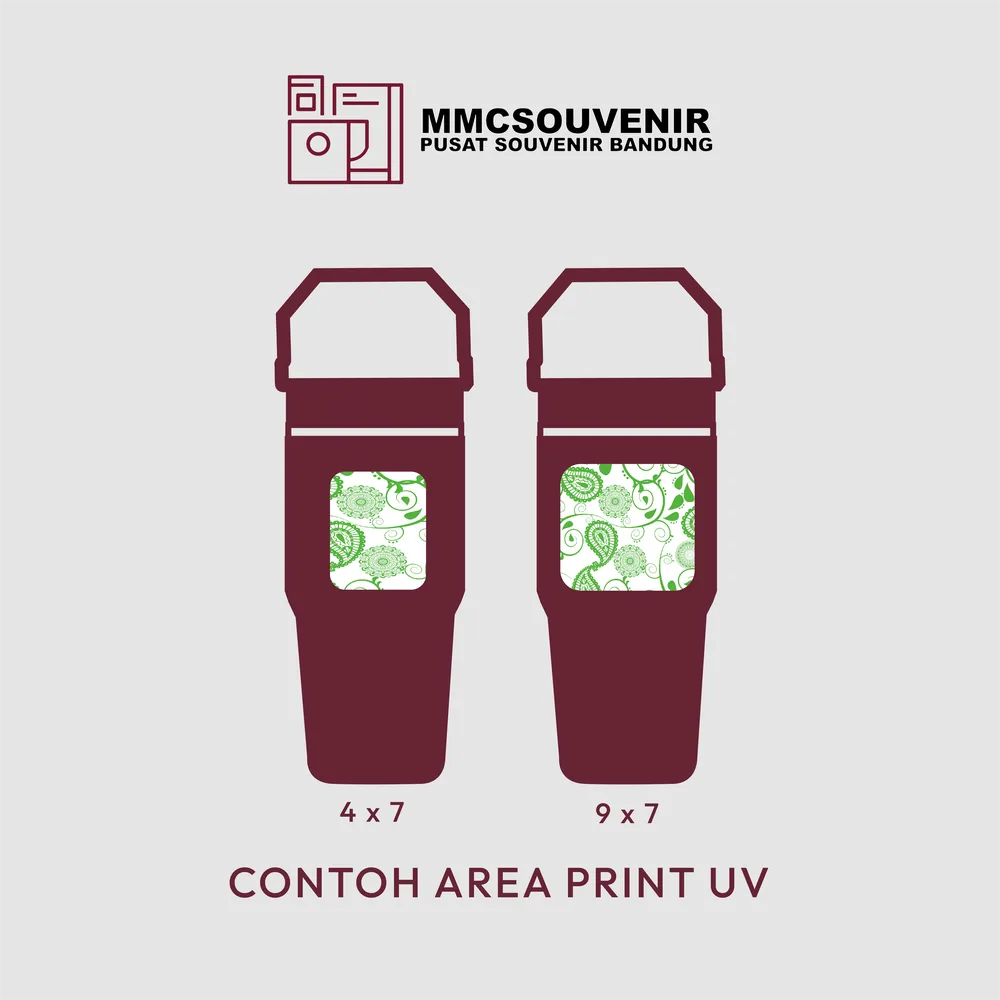 Panduan area cetak Print UV tumbler Classic custom Bandung