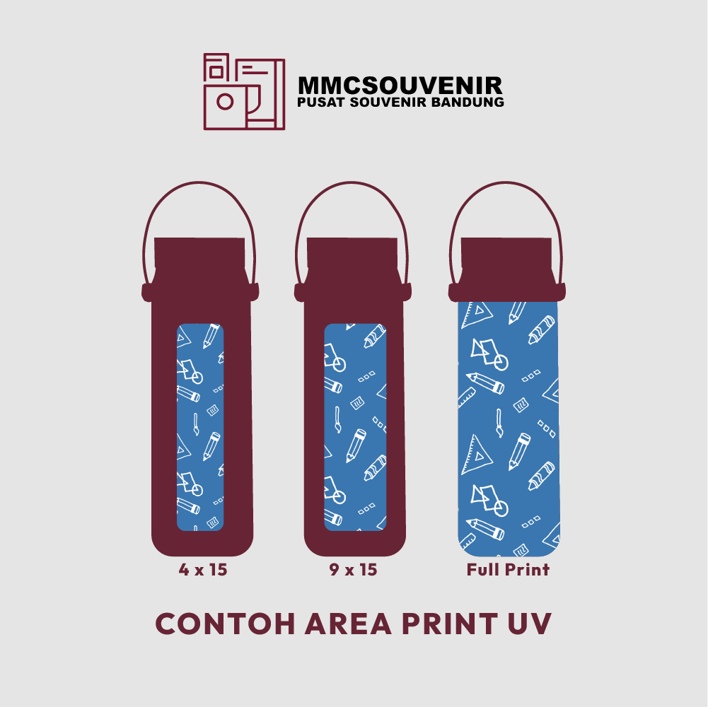 panduan area cetak print UV tumbler Lino