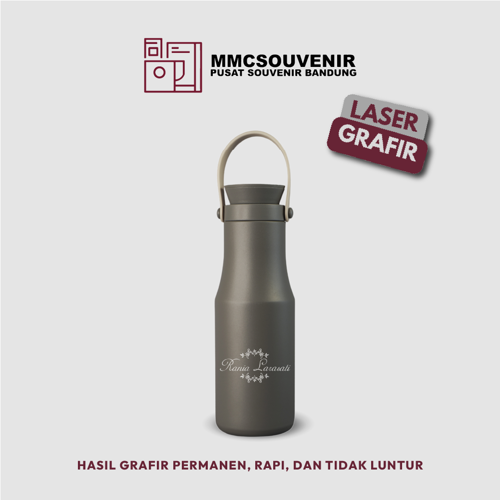 contoh hasil laser grafir pada tumbler Metro
