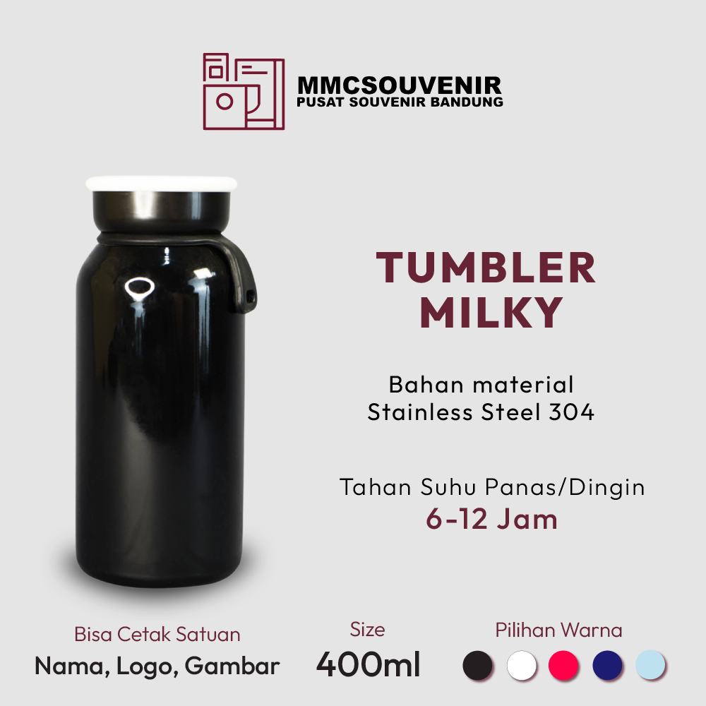 tumbler custom Milky Bandung tampak produk
