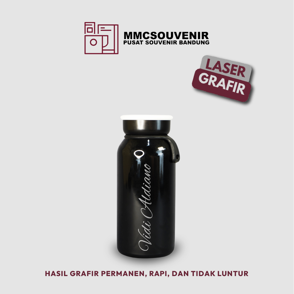 contoh hasil laser grafir pada tumbler Milky