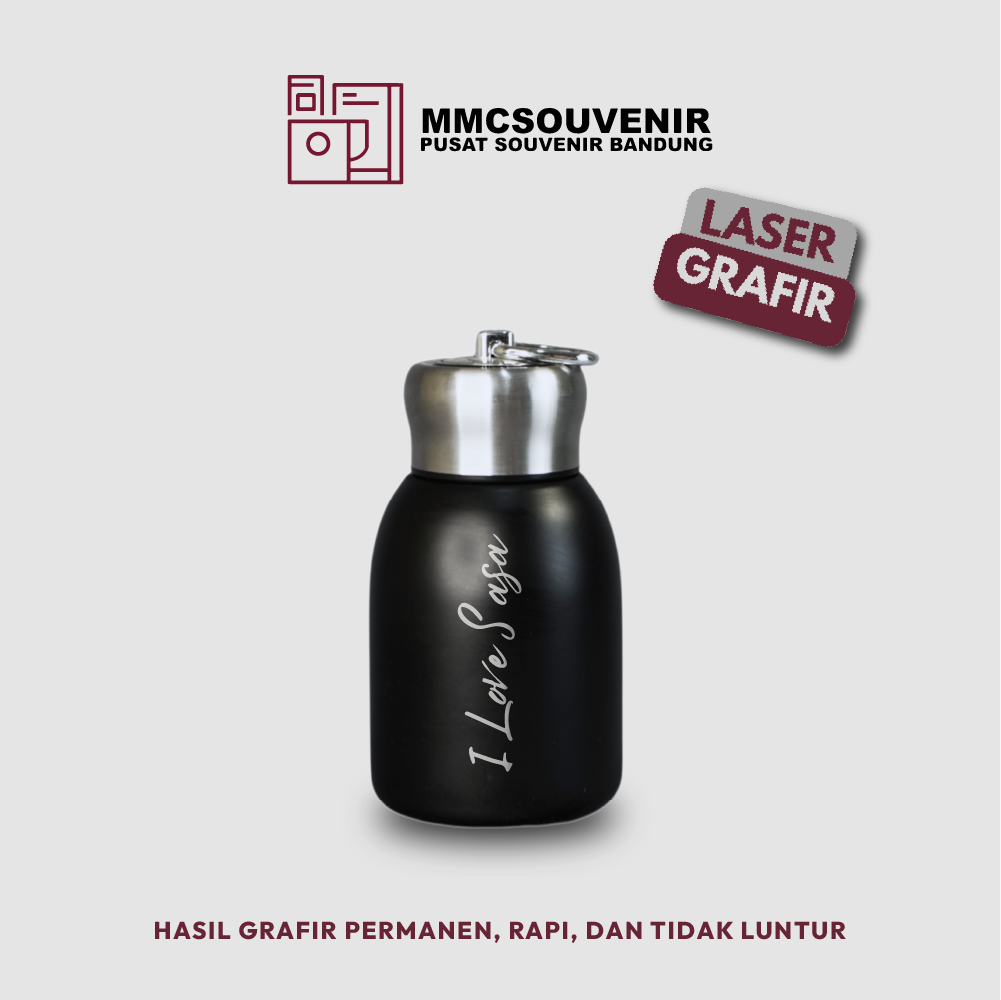 contoh hasil laser grafir pada tumbler Mini