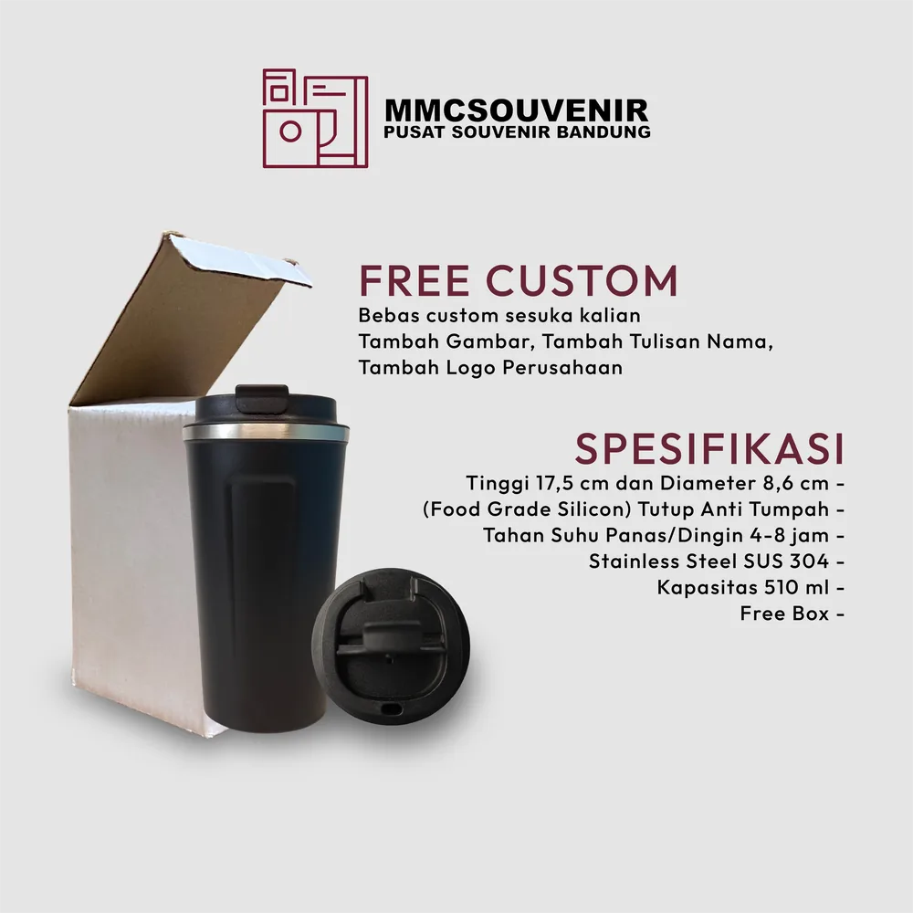 Spesifikasi tumbler Coffee 510 stainless steel 304, tumbler custom Bandung