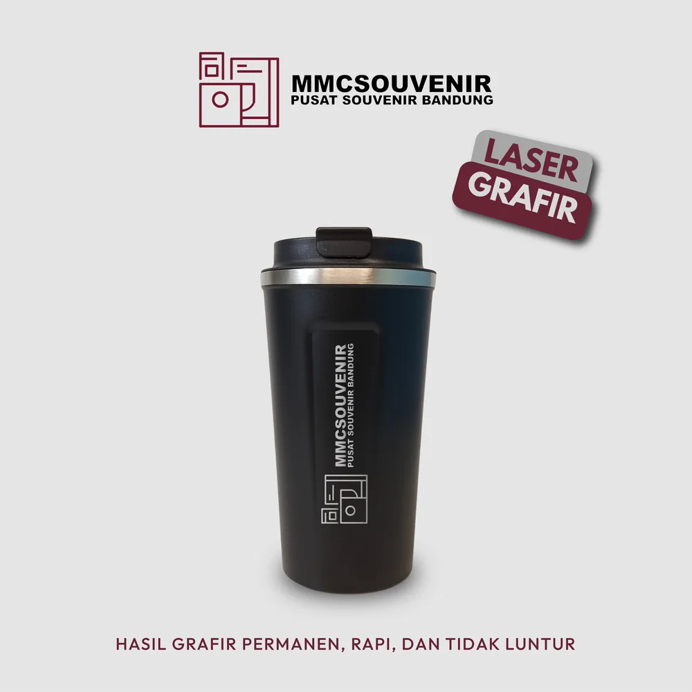 Contoh hasil grafir tumbler Coffee 510, jasa grafir tumbler laser Bandung