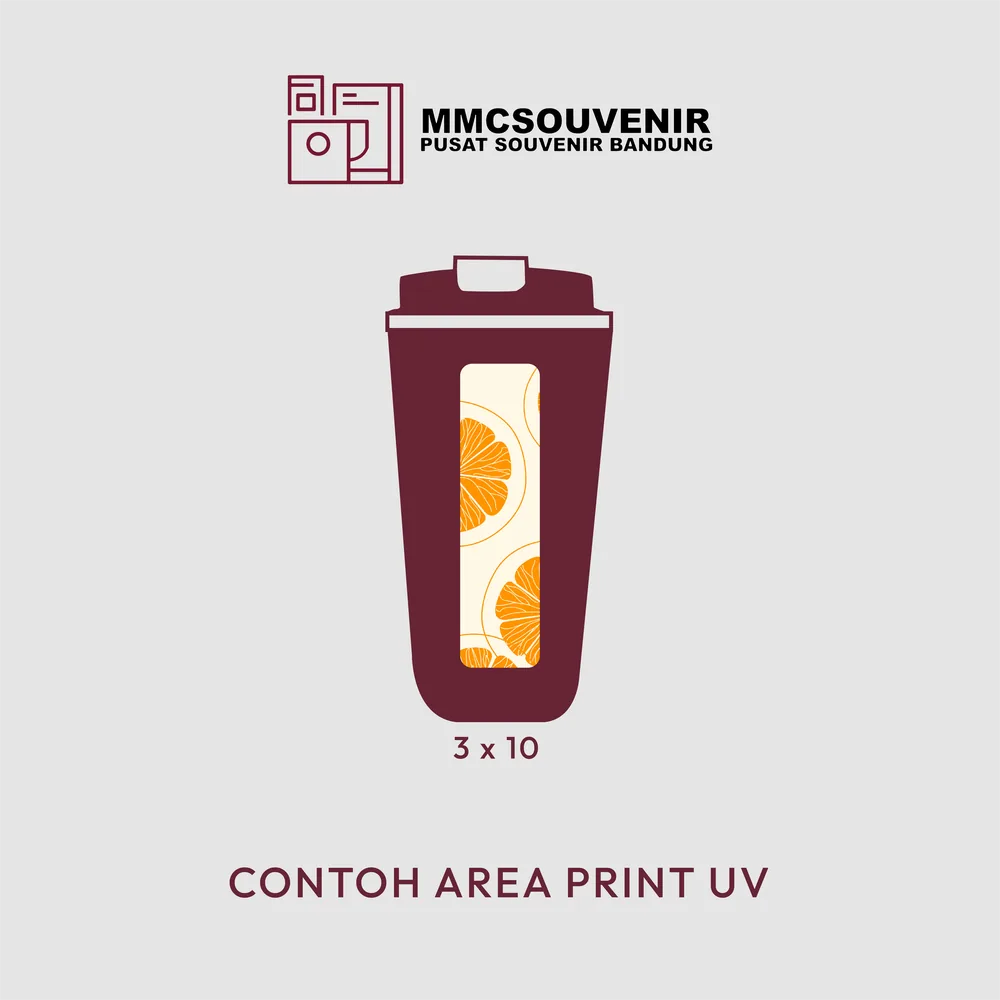 Panduan area cetak Print UV tumbler Coffee 510 custom Bandung