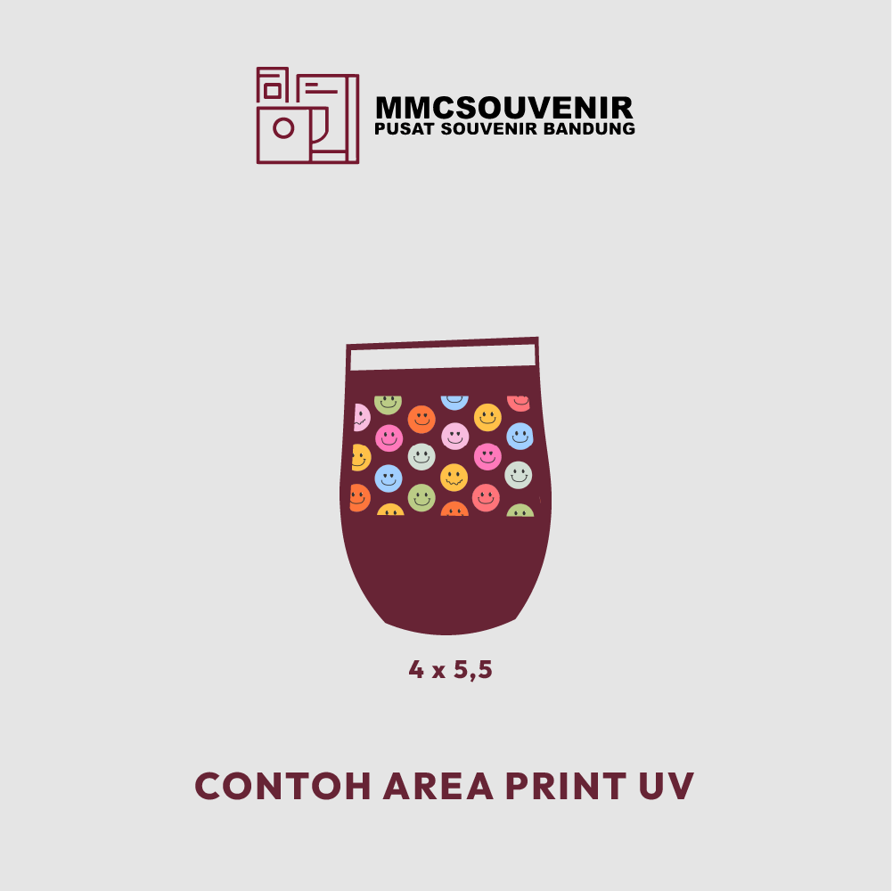 panduan area cetak print UV tumbler Mug Egg