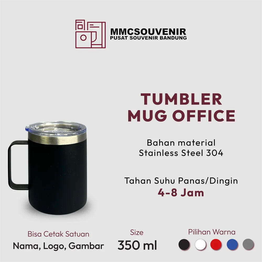 Tumbler custom Office Bandung, souvenir tumbler stainless custom logo
