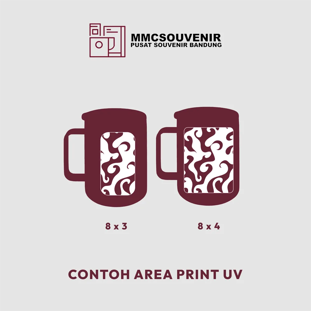 Panduan area cetak Print UV tumbler Office custom Bandung