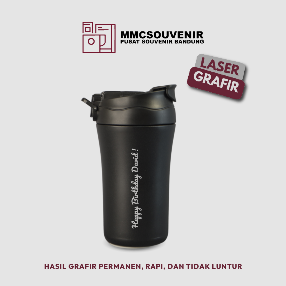 contoh hasil laser grafir pada tumbler Omega