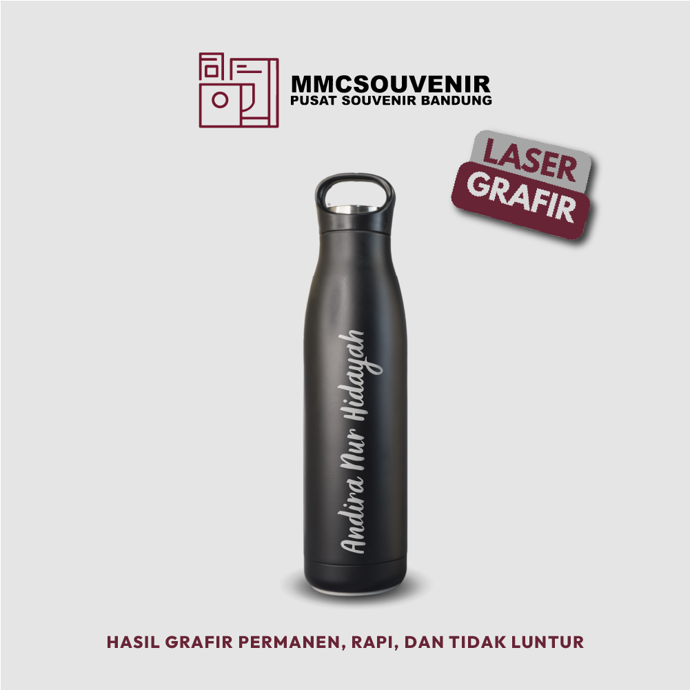 contoh hasil laser grafir pada tumbler Optima