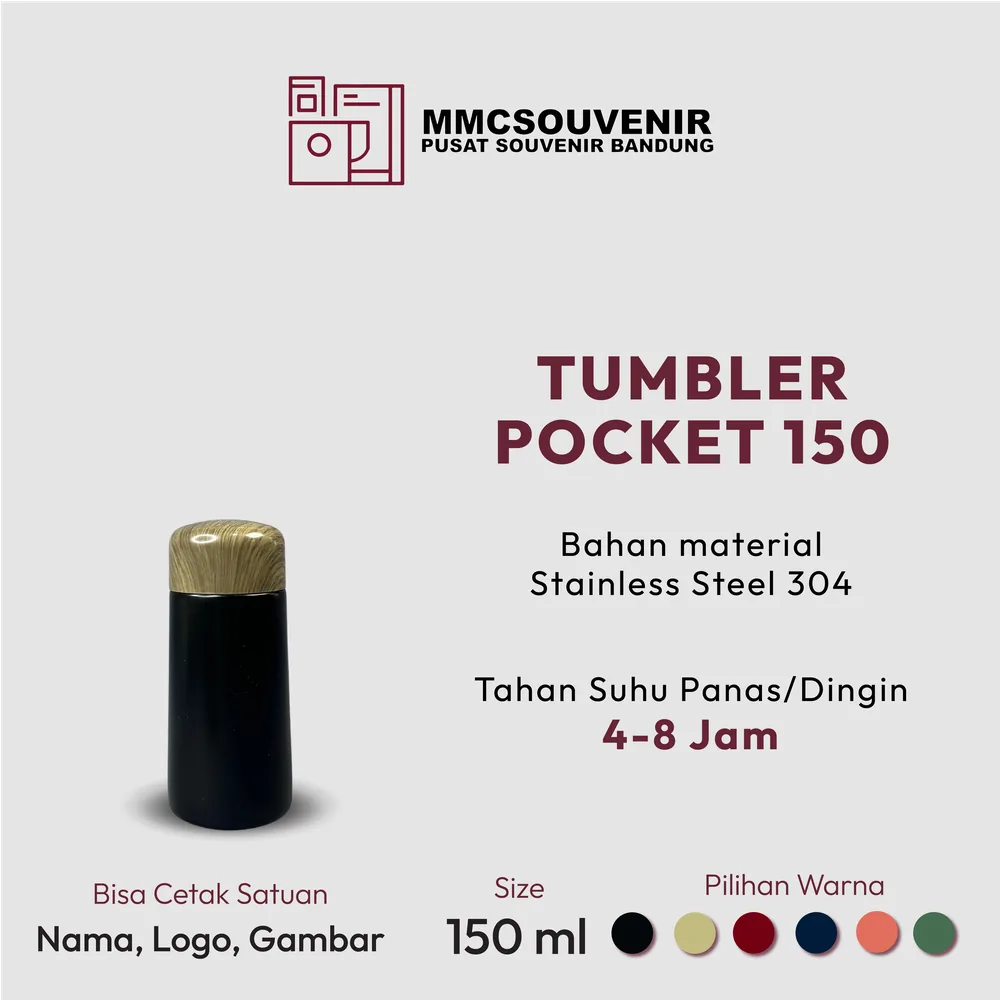 Tumbler custom Pocket Mini 150ml Bandung, souvenir tumbler stainless custom logo