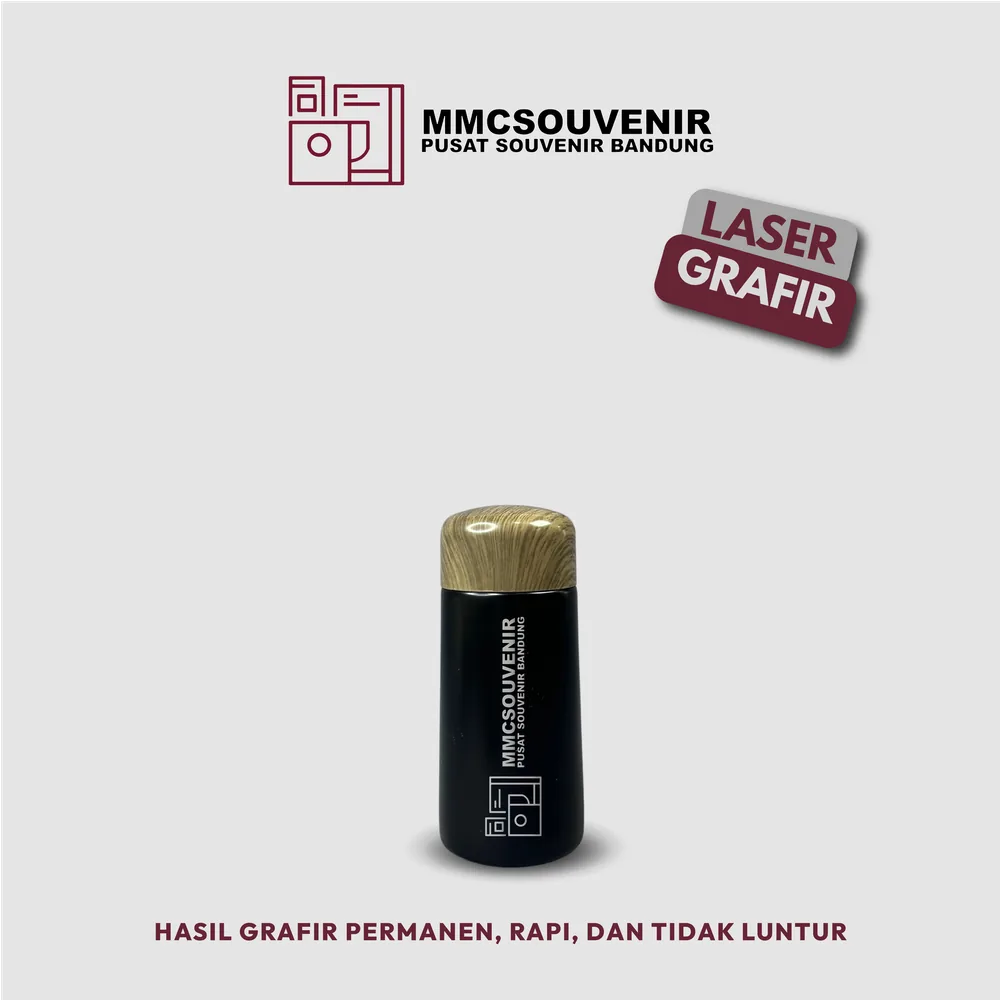 Contoh hasil grafir tumbler Pocket Mini 150ml, jasa grafir tumbler laser Bandung