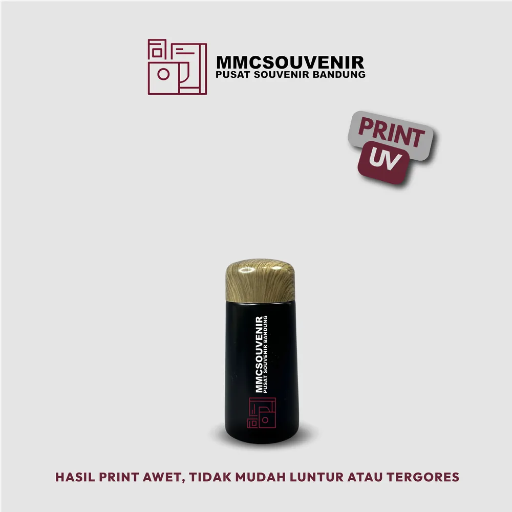 Contoh hasil Print UV logo warna di tumbler Pocket Mini 150ml custom Bandung