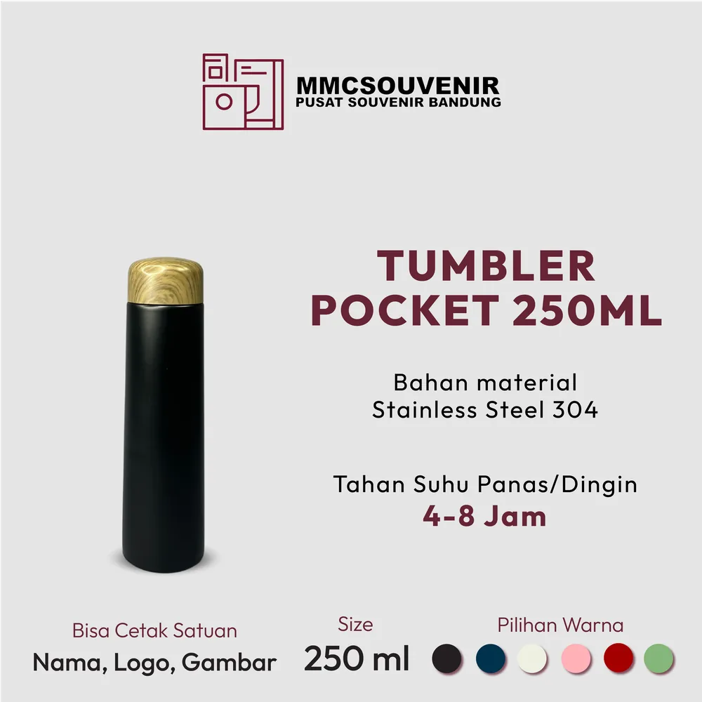Tumbler custom Pocket Mini 250ml Bandung, souvenir tumbler stainless custom logo
