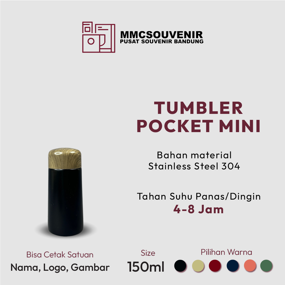 tumbler custom Pocket Mini 150ml Bandung tampak produk