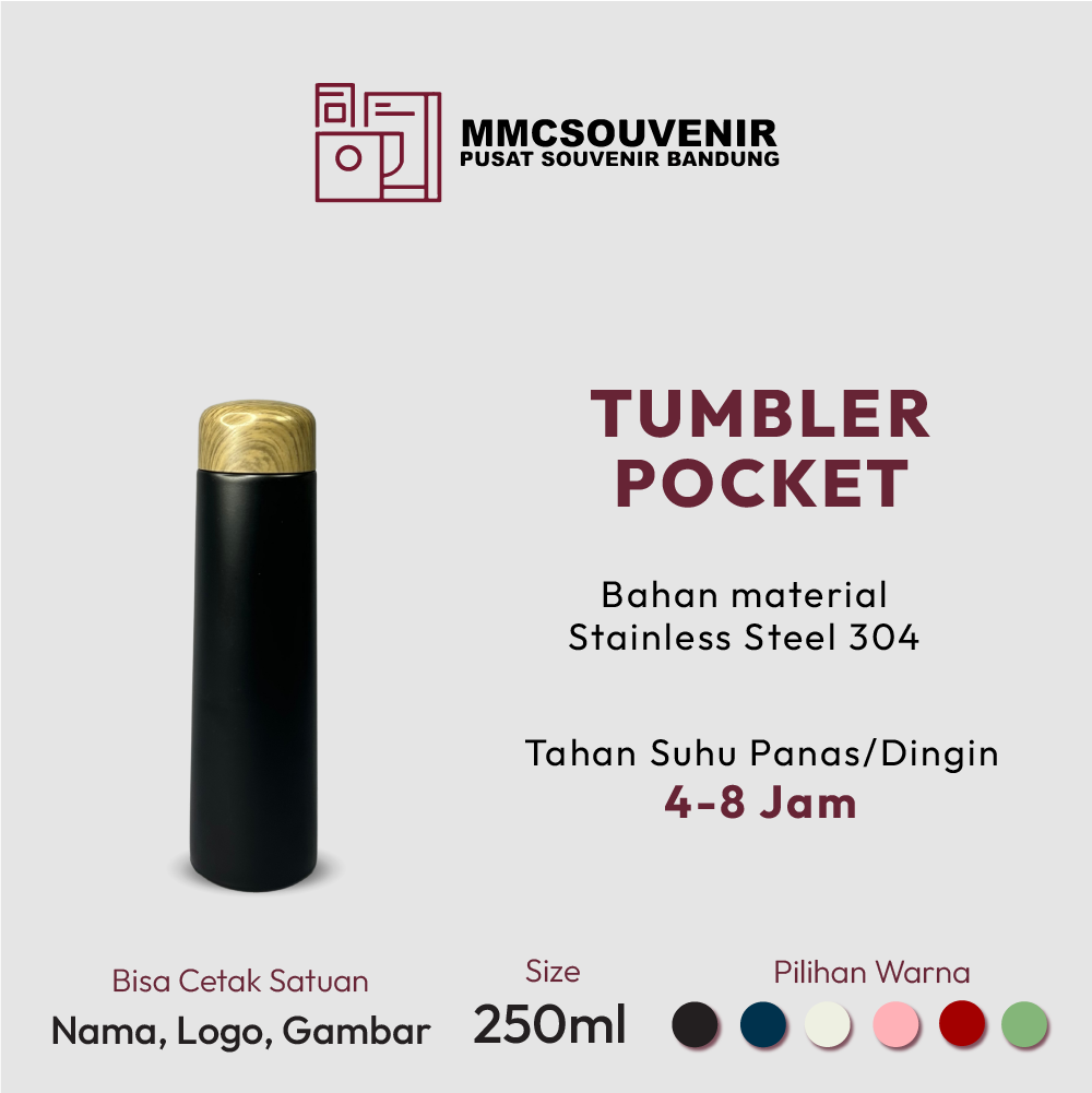 tumbler custom Pocket Mini 250ml Bandung tampak produk