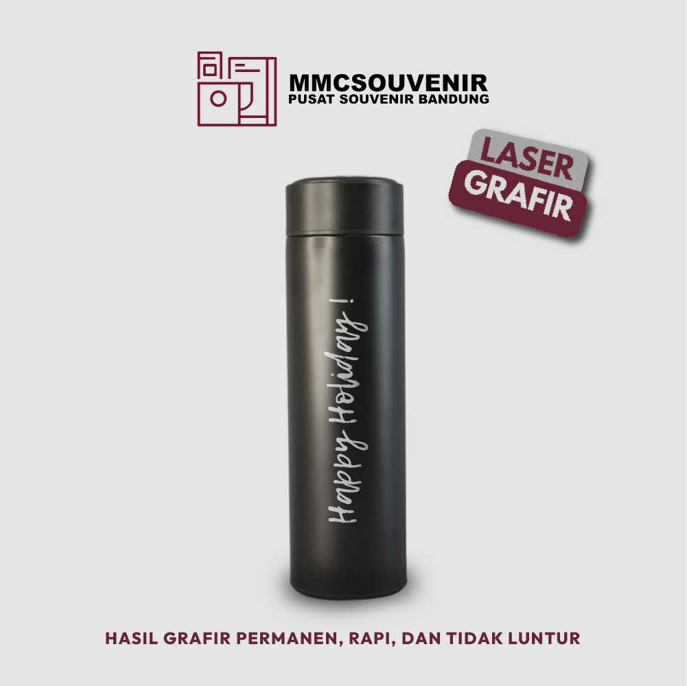 contoh hasil laser grafir pada tumbler Sakura Led