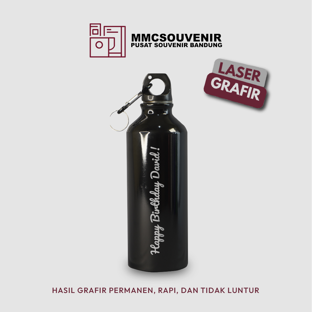 contoh hasil laser grafir pada tumbler Sport Carabiner
