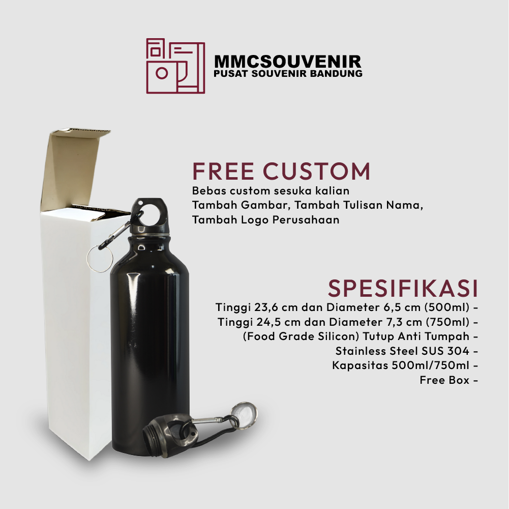 spesifikasi tumbler Sport Carabiner stainless steel 304