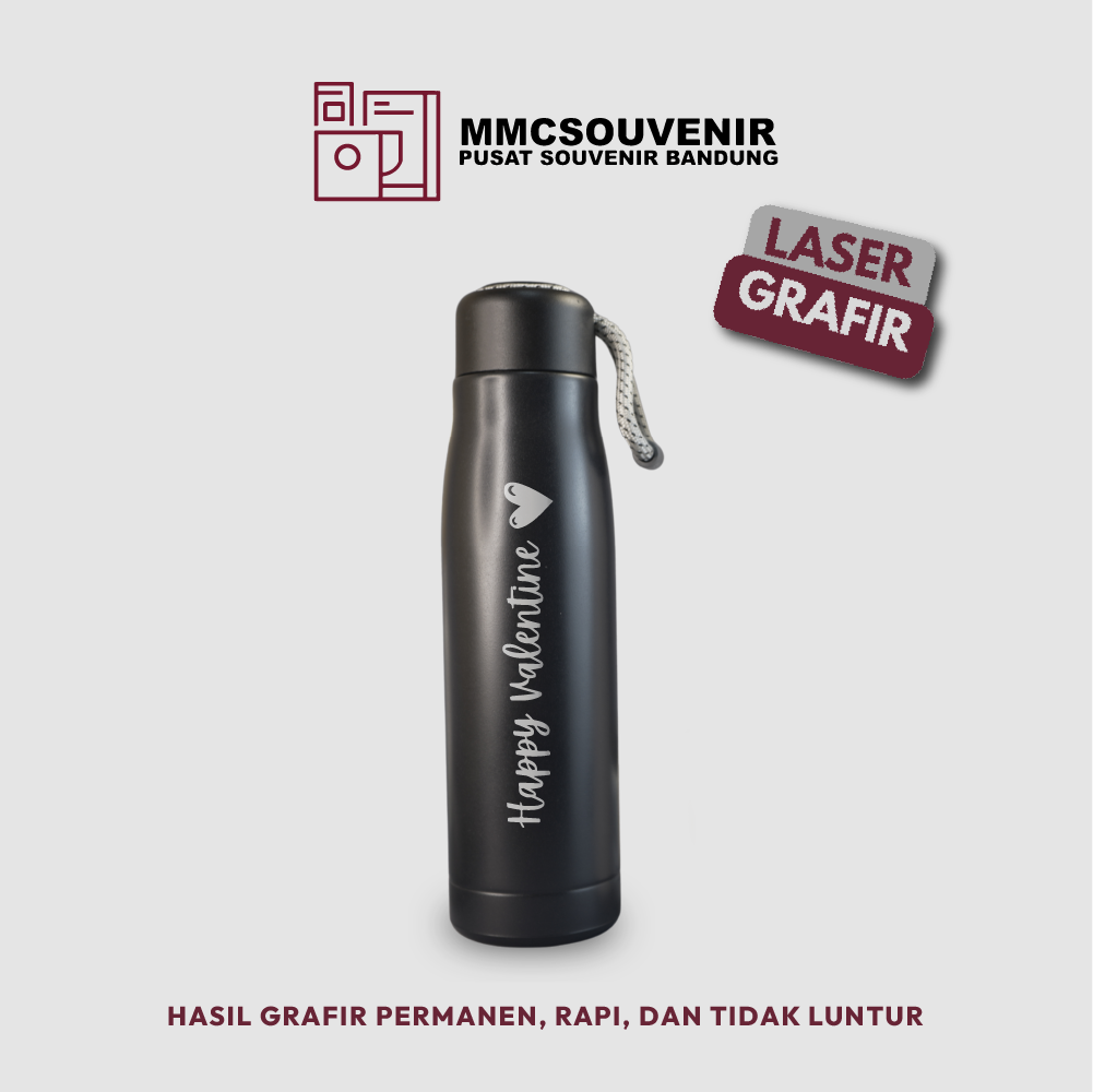 contoh hasil laser grafir pada tumbler Sport Tali