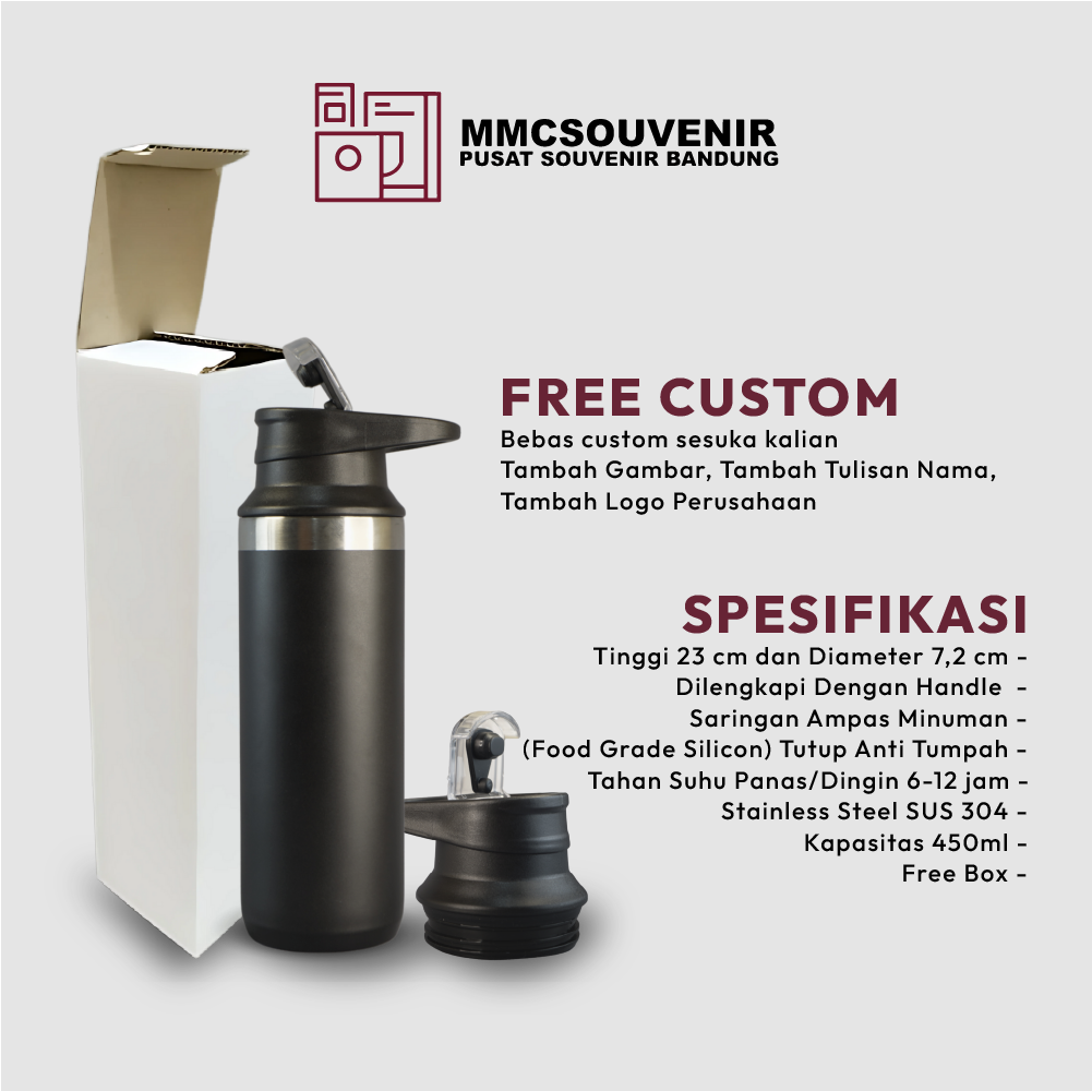 spesifikasi tumbler Sporty stainless steel 304
