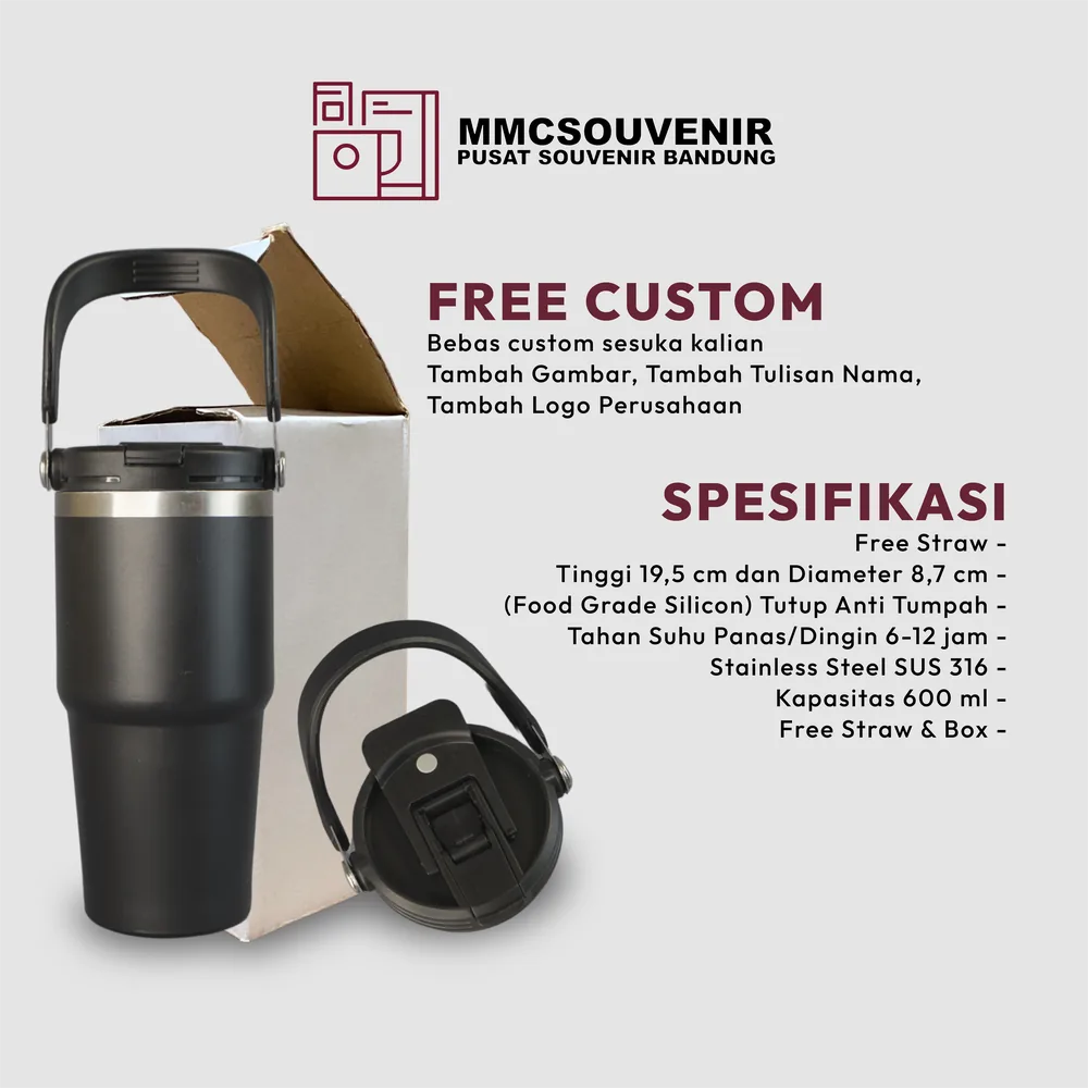 Contoh hasil grafir tumbler Tyso 600, jasa grafir tumbler laser Bandung