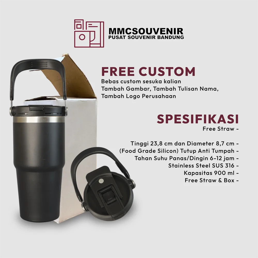 Contoh hasil grafir tumbler Tyso 900, jasa grafir tumbler laser Bandung