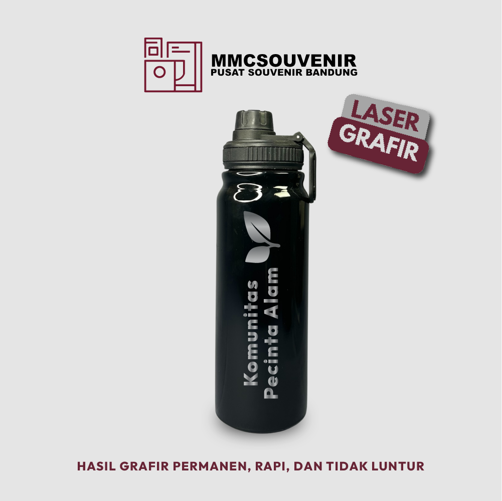 contoh hasil laser grafir pada tumbler Vacum Sport