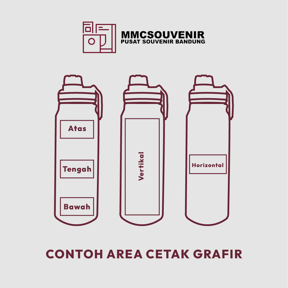 panduan area cetak laser grafir tumbler Vacum Sport