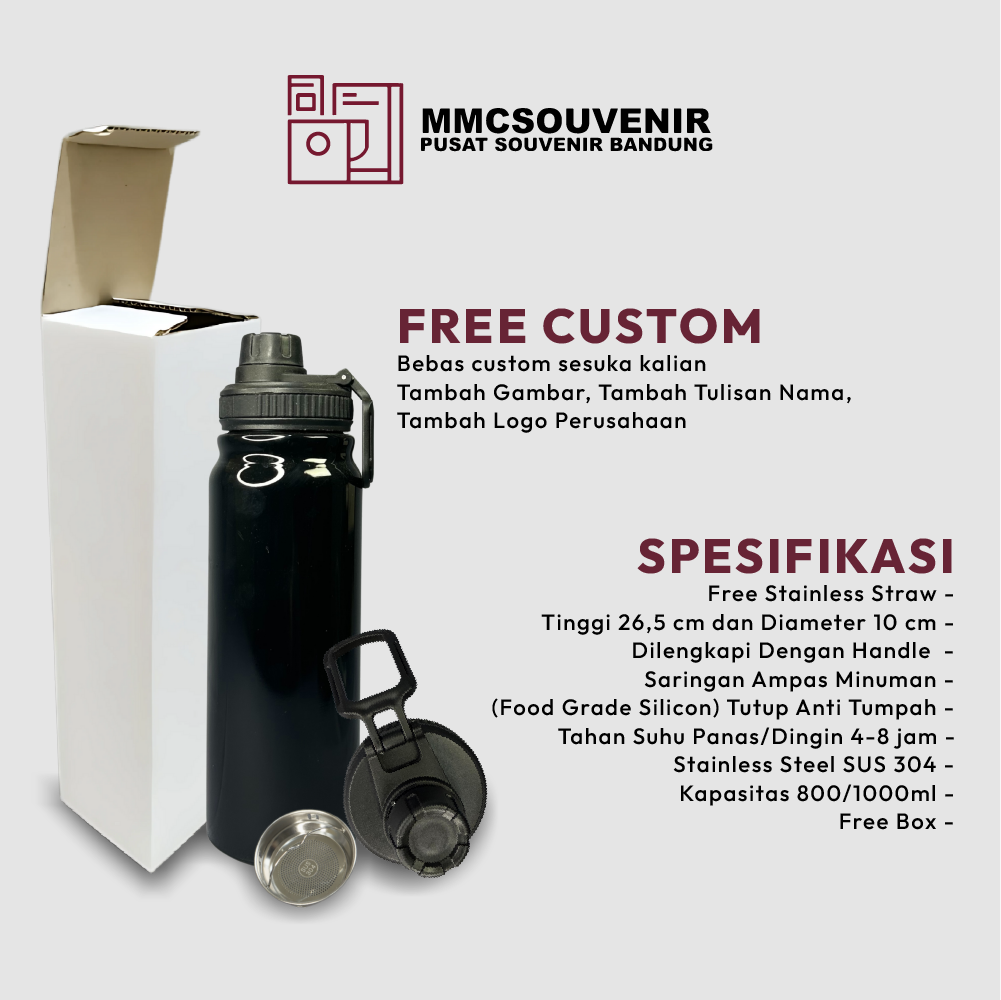 spesifikasi tumbler Vacum Sport stainless steel 304